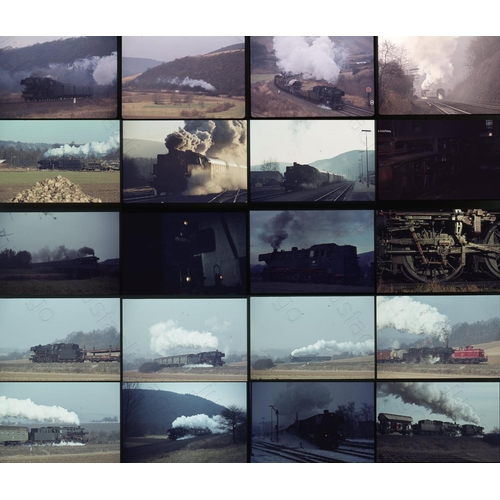 215 - Railway. Germany. A small collection of approx. 98 x 35mm, original, colour slides featuring working... 