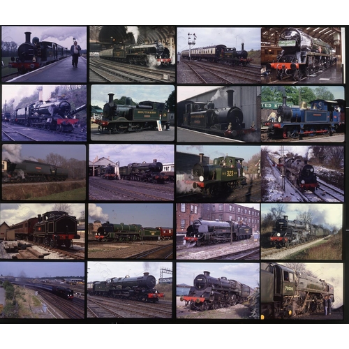 233 - Railway. Heritage Steam. A good collection of approx. 600+ 35mm colour slides, on mixed film stock. ... 