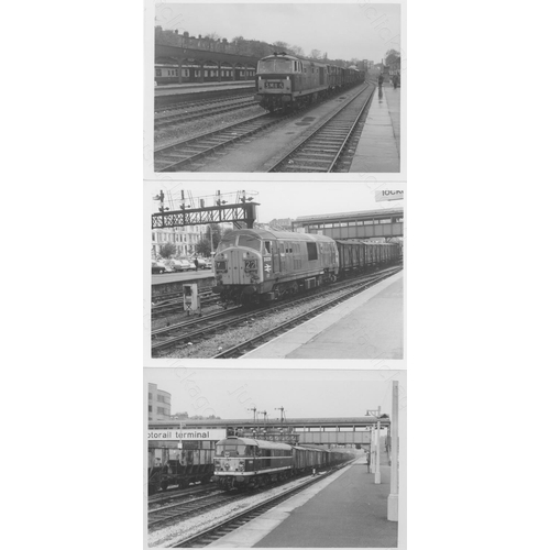 240 - Railway. Modern Traction and Infrastructure. Approx. 130, black and white postcard sized, darkroom p... 