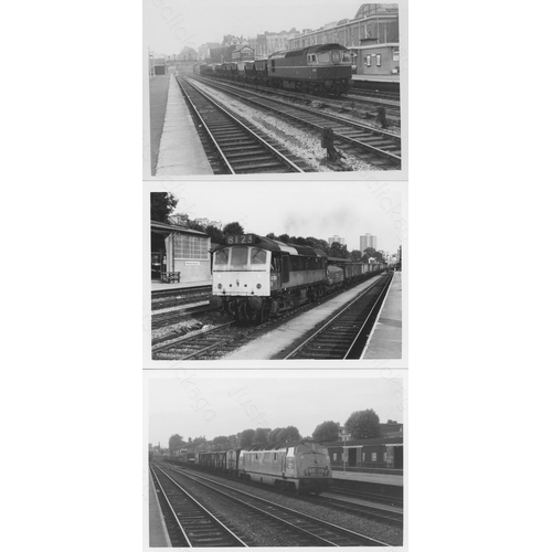 240 - Railway. Modern Traction and Infrastructure. Approx. 130, black and white postcard sized, darkroom p... 