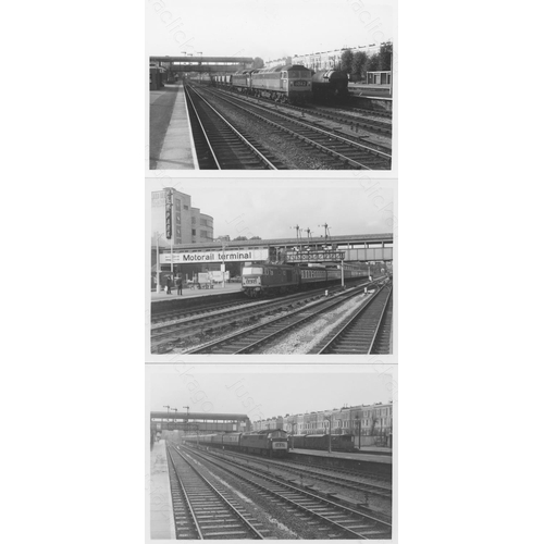 240 - Railway. Modern Traction and Infrastructure. Approx. 130, black and white postcard sized, darkroom p... 