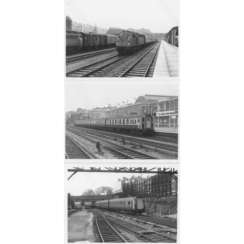 240 - Railway. Modern Traction and Infrastructure. Approx. 130, black and white postcard sized, darkroom p... 