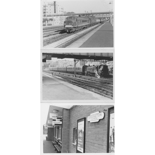 240 - Railway. Modern Traction and Infrastructure. Approx. 130, black and white postcard sized, darkroom p... 