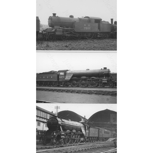 242 - Railway. LNER Locomotives. A good collection of approx. 300, black and white postcard size prints. T... 