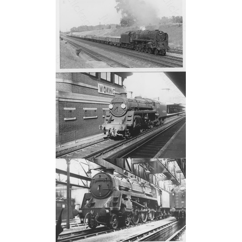 244 - Railway. BR Standard Locomotives. A good collection of approx. 350, black and white postcard size pr... 