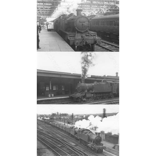 281 - Railway. GWR Locomotives. A shoebox of approx. 1000, black and white postcard size prints of GWR, BR... 