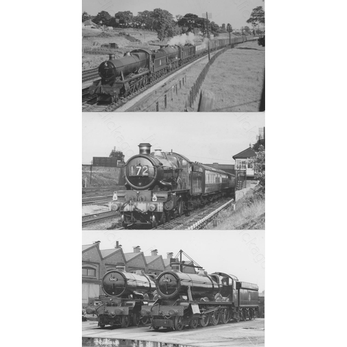 281 - Railway. GWR Locomotives. A shoebox of approx. 1000, black and white postcard size prints of GWR, BR... 