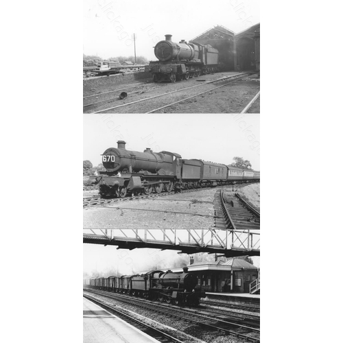 281 - Railway. GWR Locomotives. A shoebox of approx. 1000, black and white postcard size prints of GWR, BR... 