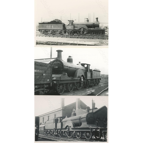 44 - Railway. Pre-Grouping - Midland Railway. An album of mainly black and white, postcard size prints. T... 