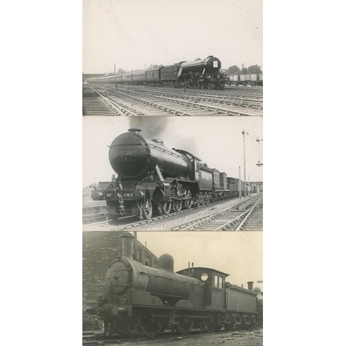 47 - Railway. B.R. Steam. An album of black and white, postcard size prints. There are approx. 95 prints,...