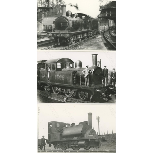 47 - Railway. B.R. Steam. An album of black and white, postcard size prints. There are approx. 95 prints,...