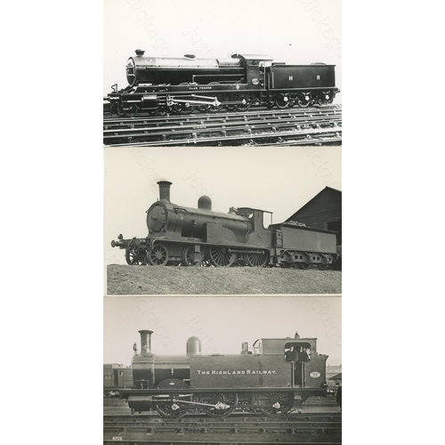 49 - Railway. Pre-Grouping - Scotland. An album of mainly black and white, postcard size prints. There ar... 