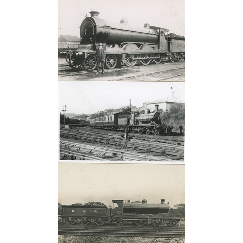 49 - Railway. Pre-Grouping - Scotland. An album of mainly black and white, postcard size prints. There ar... 