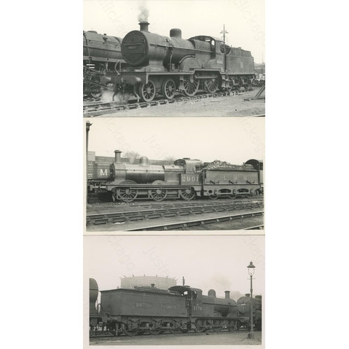 50 - Railway. L.M.S. Locomotives. An album of mainly black and white, postcard size prints. There are app... 