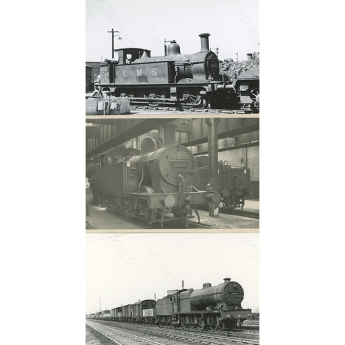 50 - Railway. L.M.S. Locomotives. An album of mainly black and white, postcard size prints. There are app... 