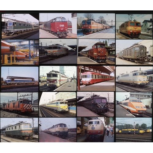 52 - Railway. Overseas Traction - Europe. A folder of approx. 250 x 35mm colour slides on mixed film stoc... 