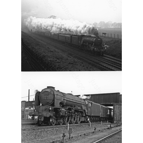 10 - Railway. BR Steam. An assortment of approx. 100 black and white, 7