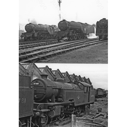 10 - Railway. BR Steam. An assortment of approx. 100 black and white, 7