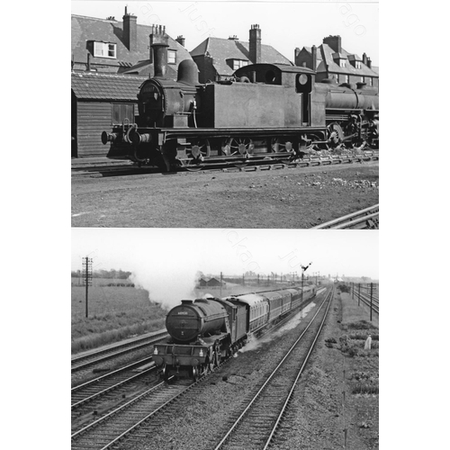 10 - Railway. BR Steam. An assortment of approx. 100 black and white, 7