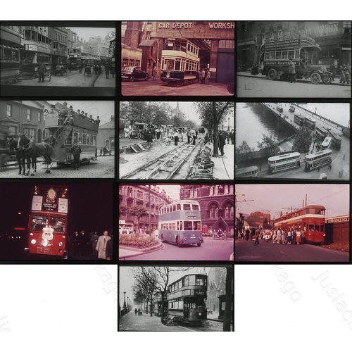 174 - Railway. BR Steam and a few trams. A small assortment of DUPLICATE 35mm colour slides. There are app... 