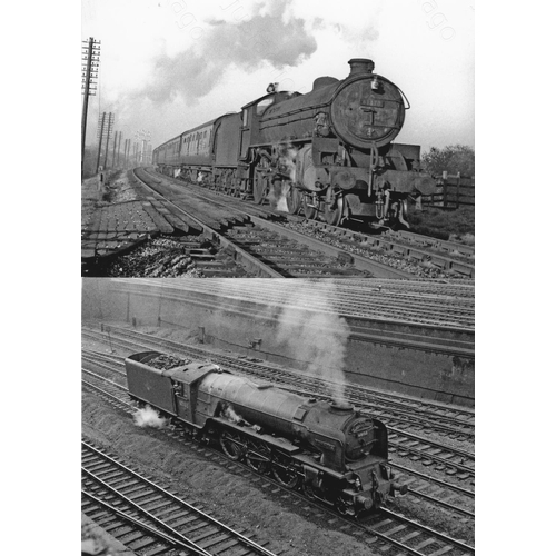 2 - Railway. BR Steam. An assortment of approx. 100 black and white, 7