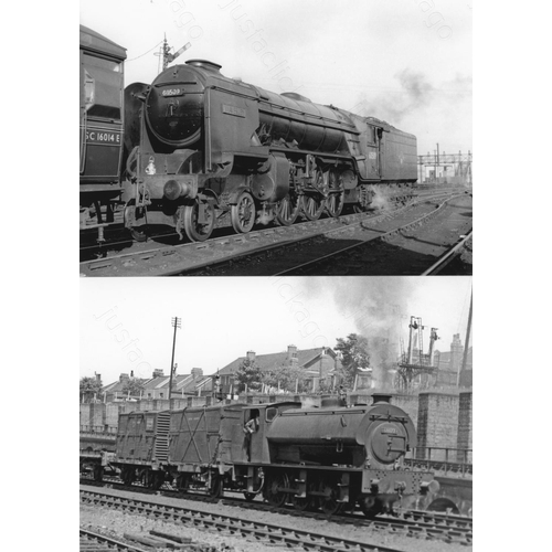 2 - Railway. BR Steam. An assortment of approx. 100 black and white, 7