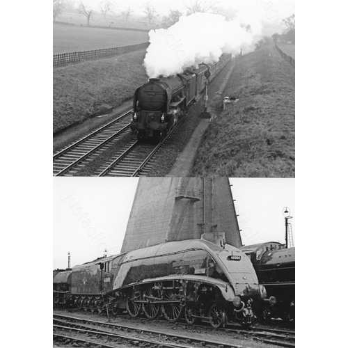 2 - Railway. BR Steam. An assortment of approx. 100 black and white, 7