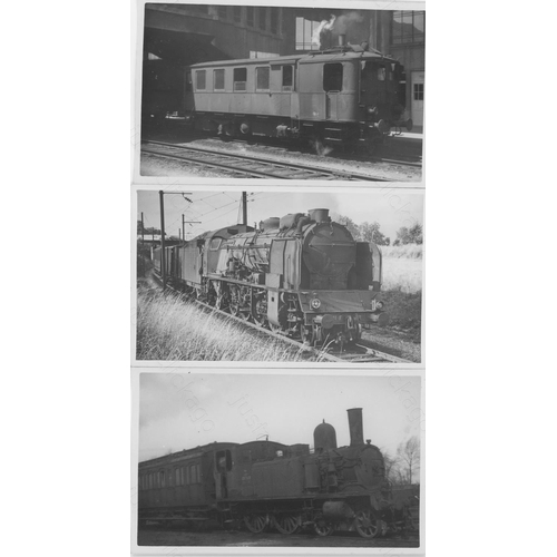 208 - Railway. Overseas Traction - FRANCE. A collection of approx. 250, black and white, postcard size pri... 