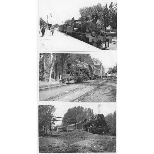 210 - Railway. Overseas Traction - TURKEY. A collection of approx. 125, black and white, postcard size pri... 