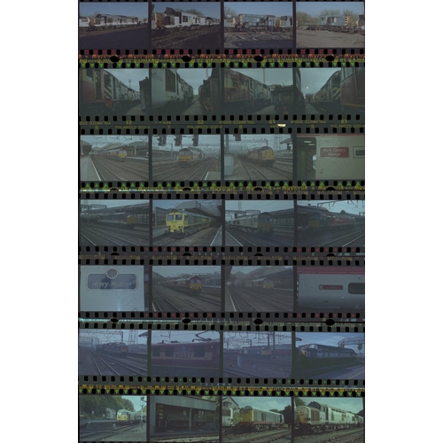 221 - Railway. Modern Traction. Approx. 270, original, colour 35mm negatives in strips/negative pages, fro... 