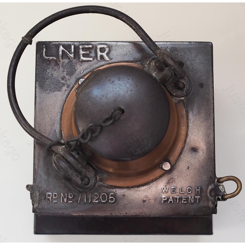 264 - Railway. Railwayana-Hardware. A fine ex L.N.E.R. station lamp from Baldock station. The lamp is stam... 