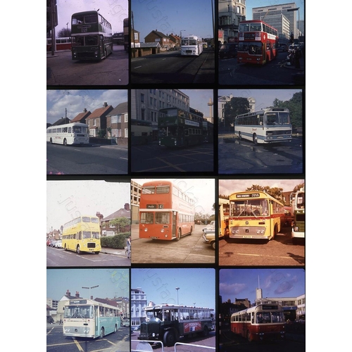 28 - Trams and Buses. A good collection of approx. 140 x 35mm colour slides on mixed film stock. The slid...