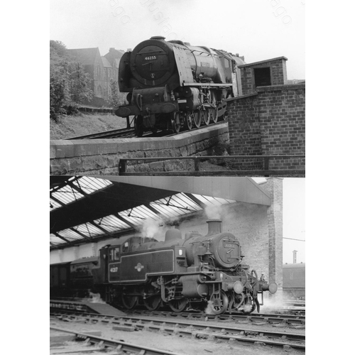 3 - Railway. BR Steam. An assortment of approx. 100 black and white, 7