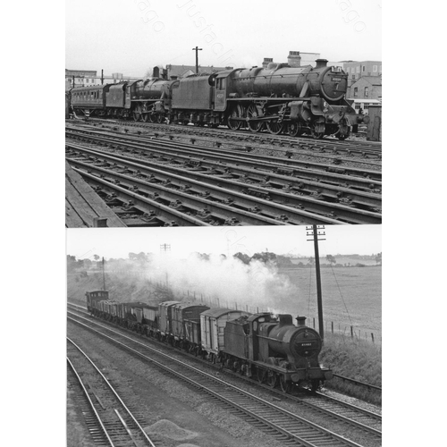 3 - Railway. BR Steam. An assortment of approx. 100 black and white, 7