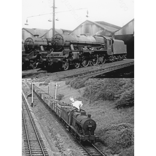 3 - Railway. BR Steam. An assortment of approx. 100 black and white, 7