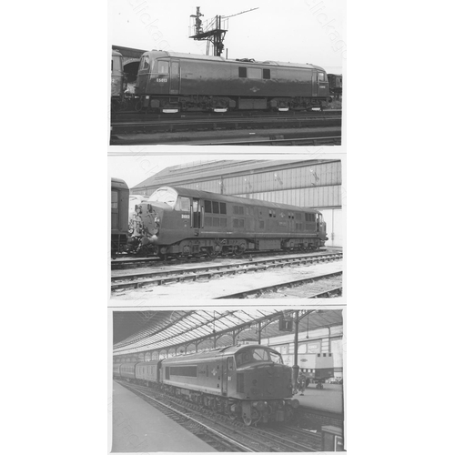 37 - Railway. Modern Traction. A fine collection of approx. 200, postcard size, black and white prints. T...