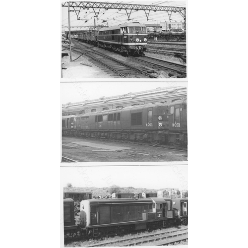 37 - Railway. Modern Traction. A fine collection of approx. 200, postcard size, black and white prints. T...