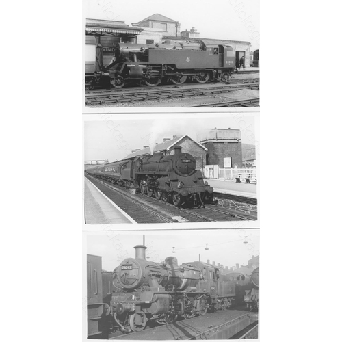 38 - Railway. B.R. Steam. A collection of approx. 220, postcard size, black and white prints. The prints ... 