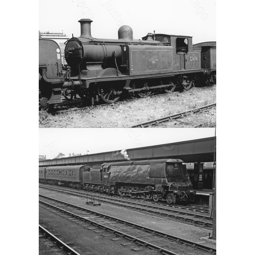 4 - Railway. BR Steam. An assortment of approx. 100 black and white, 7