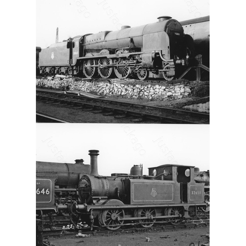 4 - Railway. BR Steam. An assortment of approx. 100 black and white, 7