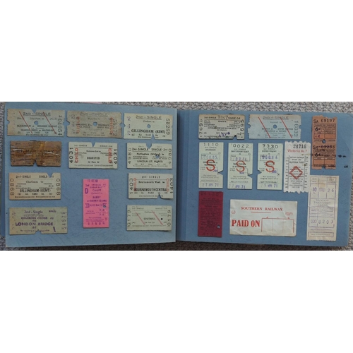 40 - Railway. An album of Railway tickets. The album contains an assortment of ticket types including: Ra...