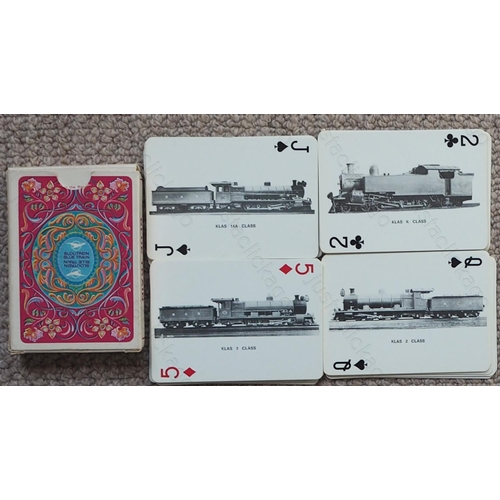 41 - A pack of BLUE TRAIN playing cards featuring South African Railway steam locomotives (complete). Plu...