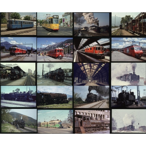 490 - Railway. Overseas Traction. A small assortment of approx.  140 x 35mm, colour slides, on Agfa film s... 