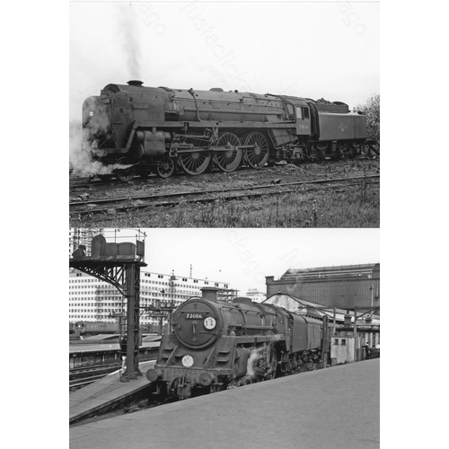 5 - Railway. BR Steam. An assortment of approx. 100 black and white, 7