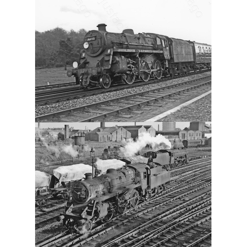 5 - Railway. BR Steam. An assortment of approx. 100 black and white, 7