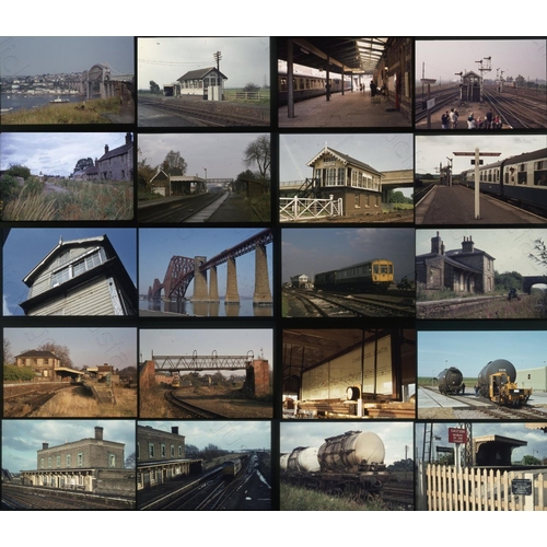 540 - Railway. Infrastructure. A small assortment of approx. 90 x 35mm, colour slides, mainly on Agfa film... 