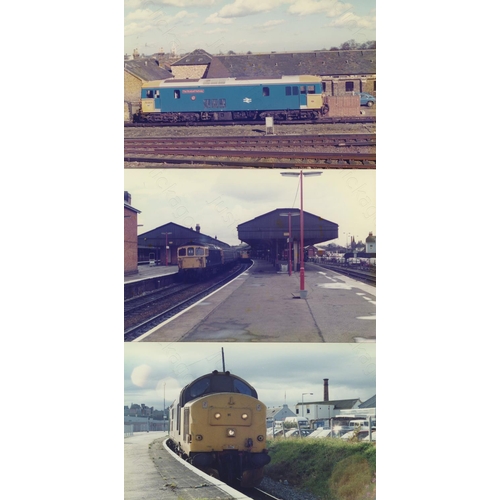 56 - Railway. Heritage Steam, modern traction and infrastructure A collection of approx. 150 x 35mm colou...