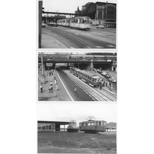 57 - Trams. World Trams. A collection of approx. 140, black and white, postcard size prints. The majority...