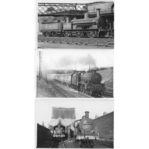 58 - Railway. BR Steam and constituent locomotives. An assortment of approx. 145, black and white, postca...