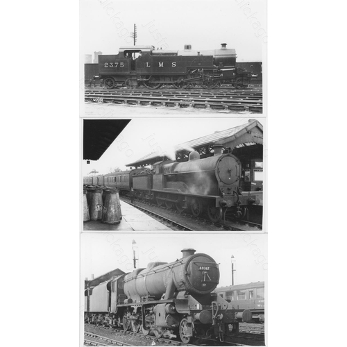 58 - Railway. BR Steam and constituent locomotives. An assortment of approx. 145, black and white, postca...